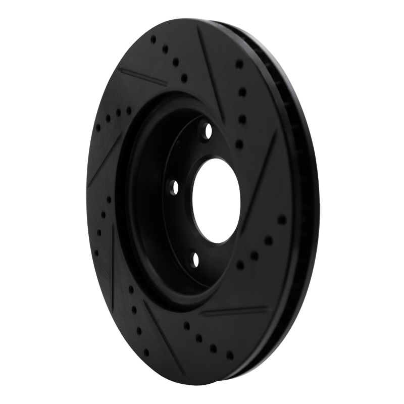 Mazda 3 Brake Rotor (1) - Front Left - R1 Concepts - Drilled & Slotted - Black - `19-`25